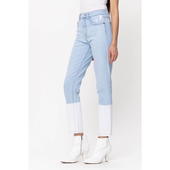 PRICE DROP Light Wash Dip Dye Cigarette Style Denim Jeans - Picture 11 of 15